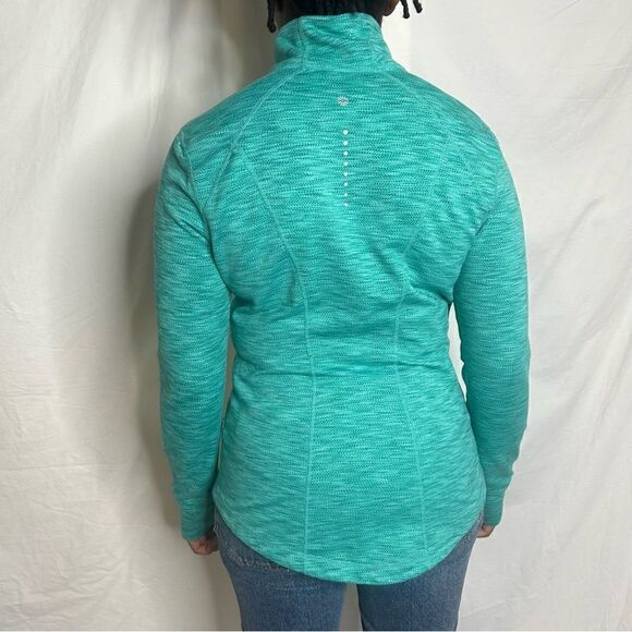 Tangerine Wind Jacket Thumb Hole Sweater Athletic Jacket Dri fit Teal Blue - Picture 12 of 13